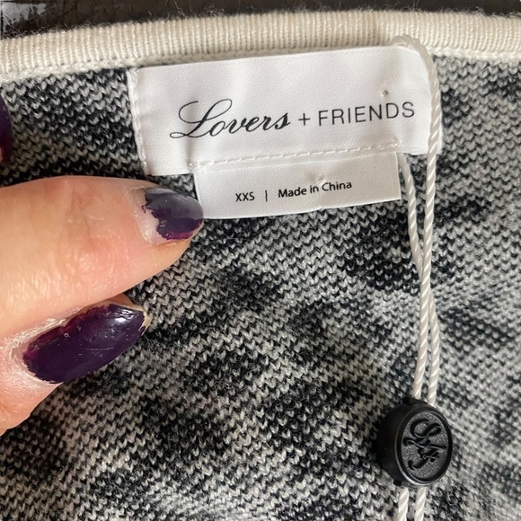 NWT REVOLVE Lovers + Friends Merida black & white animal print wrap dress - Picture 9 of 11